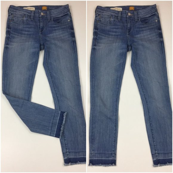 PILCRO Anthropologie STET Medium Wash Raw Hem Skinny Jeans - Picture 1 of 10